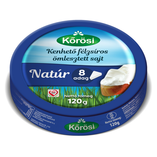 Kőrösi natúr kenhető félzsíros ömlesztett sajt 8 db 120 g