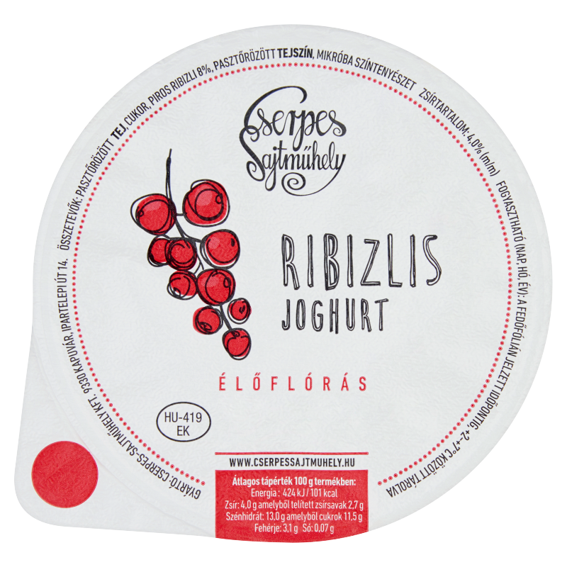 Cserpes joghurt 250 g ribizlis