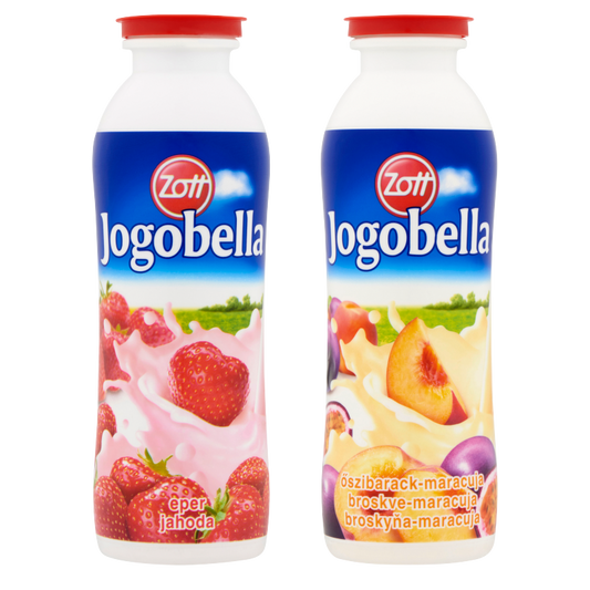 Zott Jogobella élőflórás joghurtital 250 g eper, őszibarack-maracuja
