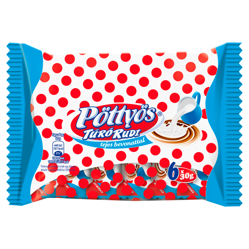 Pöttyös Túró Rudi 6x30 g tejbevonóval