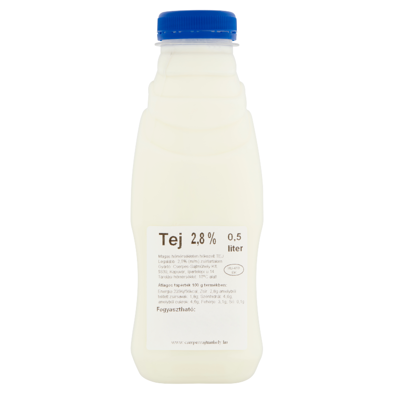 Cserpes friss tej 0,5 l 2,8%