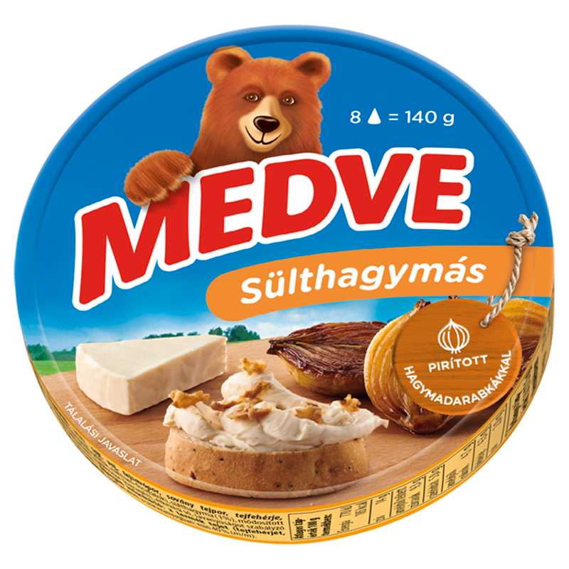 Medve félzsíros, ömlesztett sajt 140 g sülthagymás 8 cikkelyes