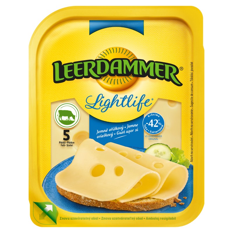 Leerdammer Lightlife nagylyukú szeletelt sajt 100 g