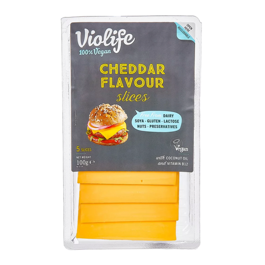 VioLife növényi specialitás 100 g cheddar, szeletelt, gluténmentes, laktózmentes